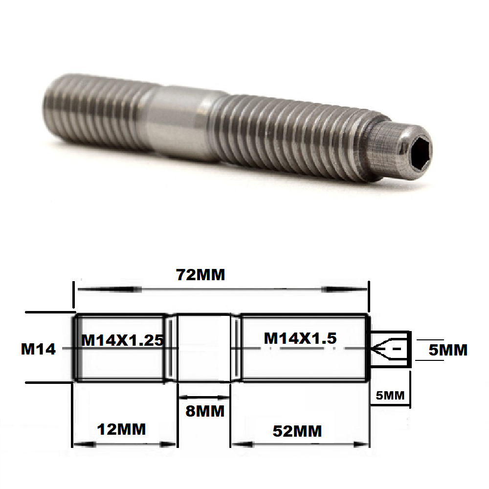 M14X1.5 GRADE 5 TITANIUM STUD